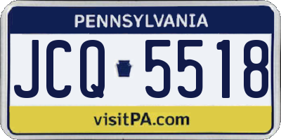 PA license plate JCQ5518