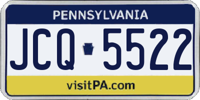 PA license plate JCQ5522