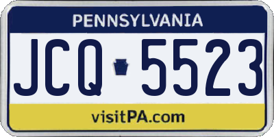 PA license plate JCQ5523