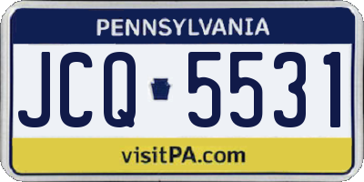 PA license plate JCQ5531