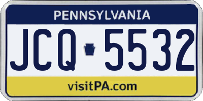 PA license plate JCQ5532