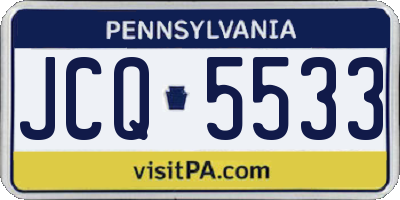 PA license plate JCQ5533