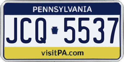 PA license plate JCQ5537