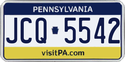PA license plate JCQ5542