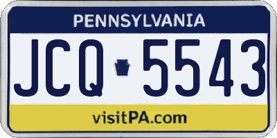 PA license plate JCQ5543