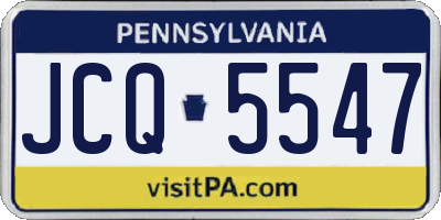 PA license plate JCQ5547