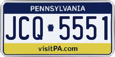 PA license plate JCQ5551