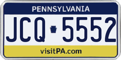 PA license plate JCQ5552