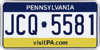 PA license plate JCQ5581