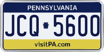 PA license plate JCQ5600