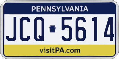 PA license plate JCQ5614