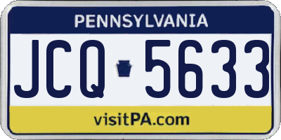 PA license plate JCQ5633