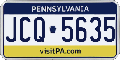 PA license plate JCQ5635