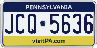 PA license plate JCQ5636