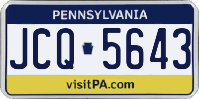 PA license plate JCQ5643