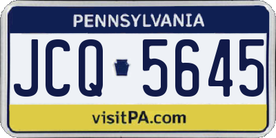 PA license plate JCQ5645
