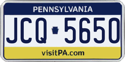 PA license plate JCQ5650