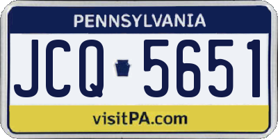 PA license plate JCQ5651