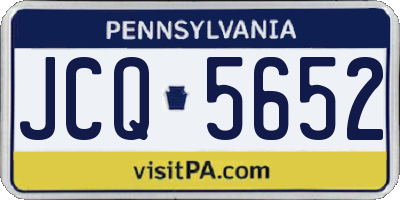 PA license plate JCQ5652