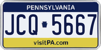 PA license plate JCQ5667