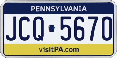 PA license plate JCQ5670