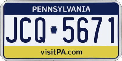 PA license plate JCQ5671