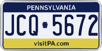 PA license plate JCQ5672