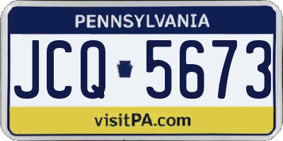 PA license plate JCQ5673