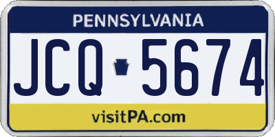 PA license plate JCQ5674