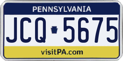 PA license plate JCQ5675