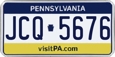 PA license plate JCQ5676