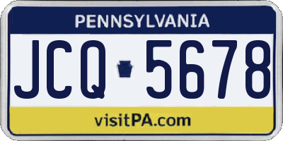 PA license plate JCQ5678