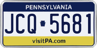 PA license plate JCQ5681
