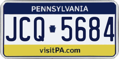 PA license plate JCQ5684