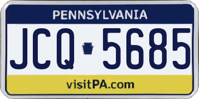 PA license plate JCQ5685