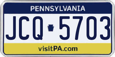 PA license plate JCQ5703