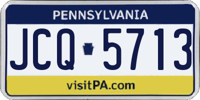 PA license plate JCQ5713