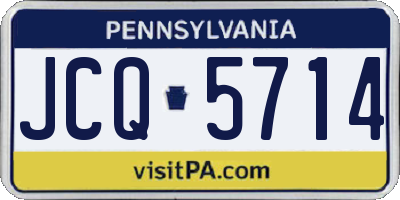 PA license plate JCQ5714