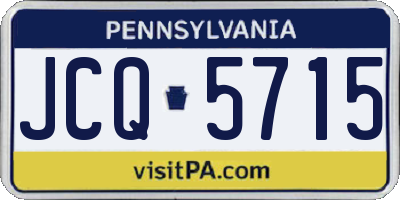 PA license plate JCQ5715