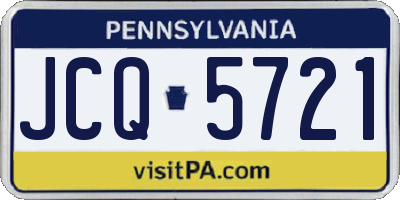 PA license plate JCQ5721