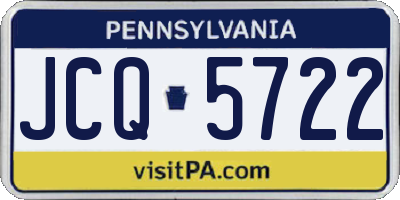 PA license plate JCQ5722