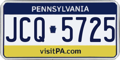 PA license plate JCQ5725