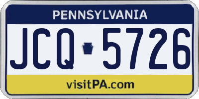PA license plate JCQ5726