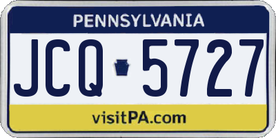 PA license plate JCQ5727