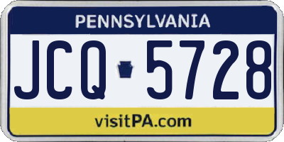 PA license plate JCQ5728