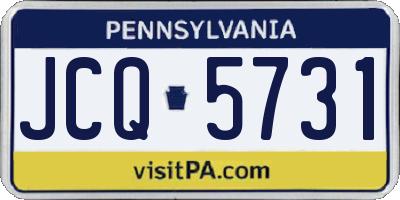 PA license plate JCQ5731