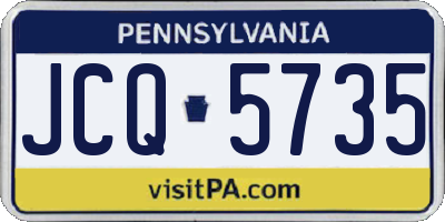 PA license plate JCQ5735