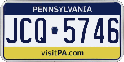 PA license plate JCQ5746