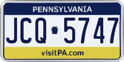PA license plate JCQ5747