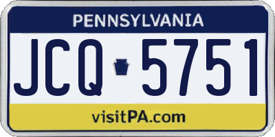 PA license plate JCQ5751